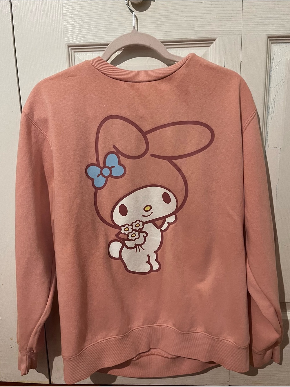 Sanrio My Melody Coral Pink Graphic Crewneck Sweatshirt